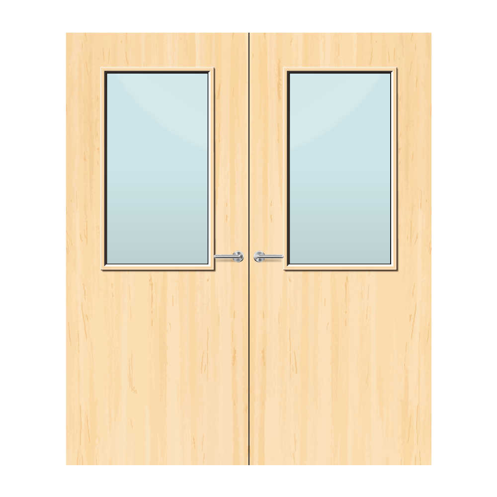 Ash Veneer 8G Glazed Pair FD60 Internal Fire Door