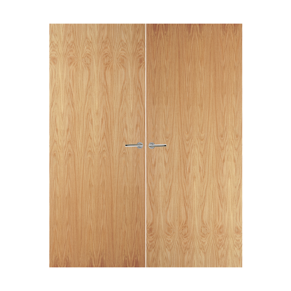 Oak Veneer Non Glazed Pair FD60 Internal Fire Door
