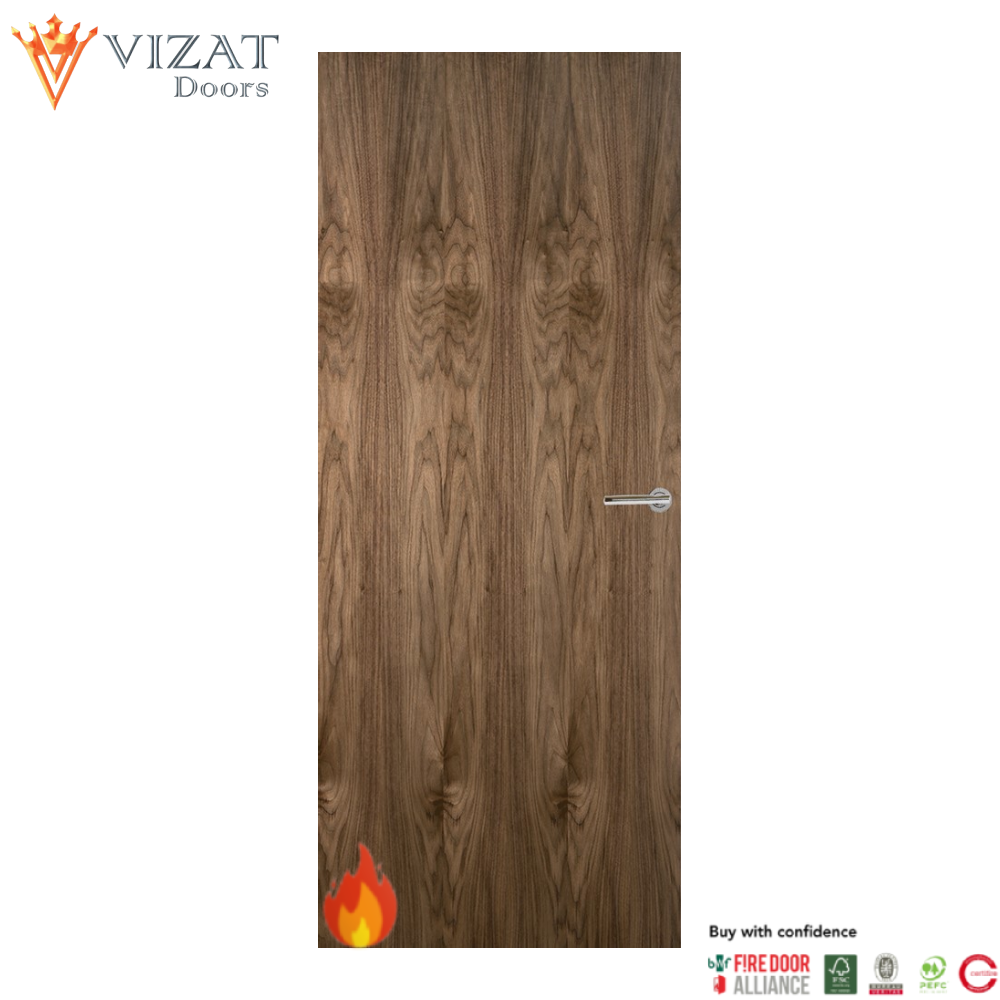 Walnut Veneer Non Glazed FD30 Internal Fire Door