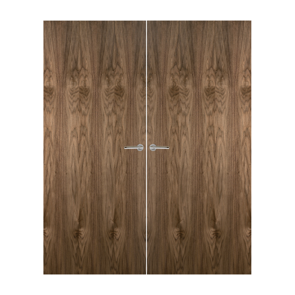 Walnut Veneer Non Glazed Pair FD30 Internal Fire Door