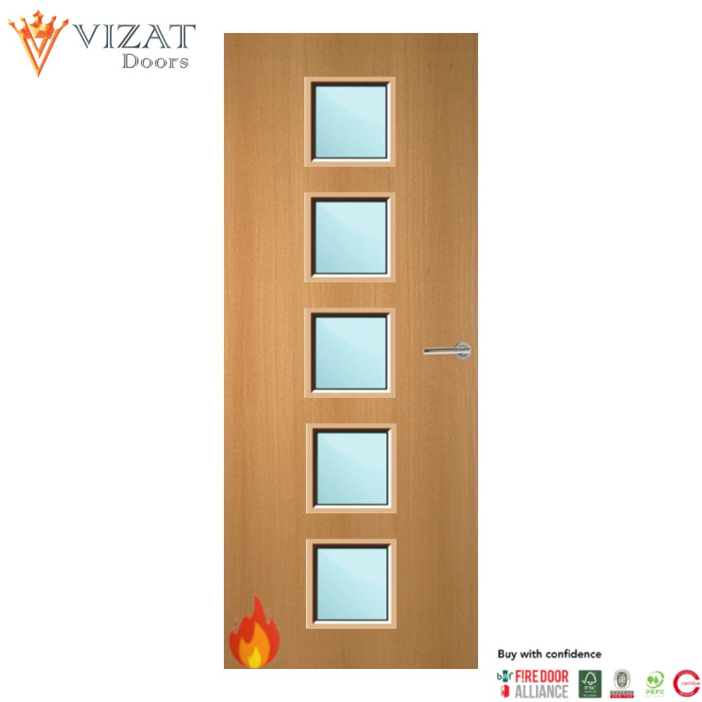 Beech Veneer 10G Glazed FD30 Internal Fire Door