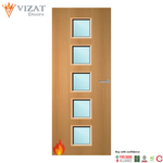 Load image into Gallery viewer, Beech Veneer 10G Glazed FD30 Internal Fire Door
