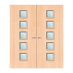 Load image into Gallery viewer, Maple Veneer 10G Glazed Pair FD60 Internal Fire Door
