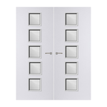 Load image into Gallery viewer, Internal Plywood Paint Grade Premium 10G Glazed Pair FD60 Fire Door
