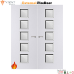 Load image into Gallery viewer, External Plywood Paint Grade Premium 10G Glazed Pair FD30 Fire Door
