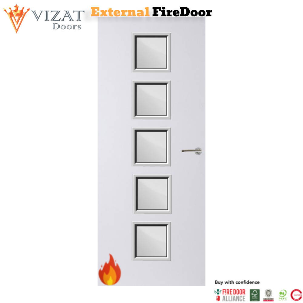 External Plywood Paint Grade Premium 10G Glazed FD30 Fire Door