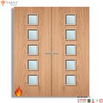 Load image into Gallery viewer, Plywood Paint Grade 10G Glazed Pair FD60 Internal Fire Door
