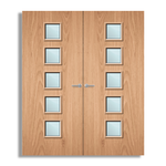 Load image into Gallery viewer, Plywood Paint Grade 10G Glazed Pair FD60 Internal Fire Door
