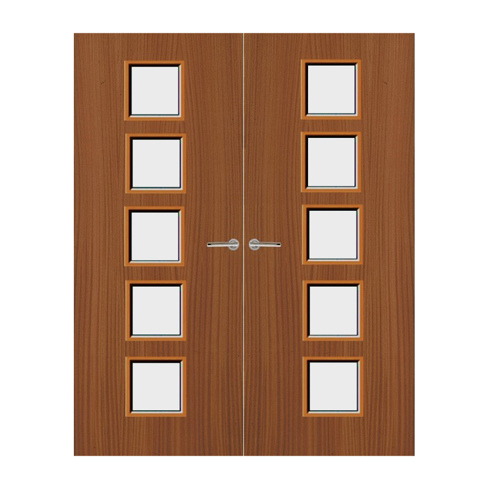 Sapele Veneer 10G Glazed Pair FD60 Internal Fire Door
