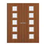Load image into Gallery viewer, Sapele Veneer 10G Glazed Pair FD60 Internal Fire Door
