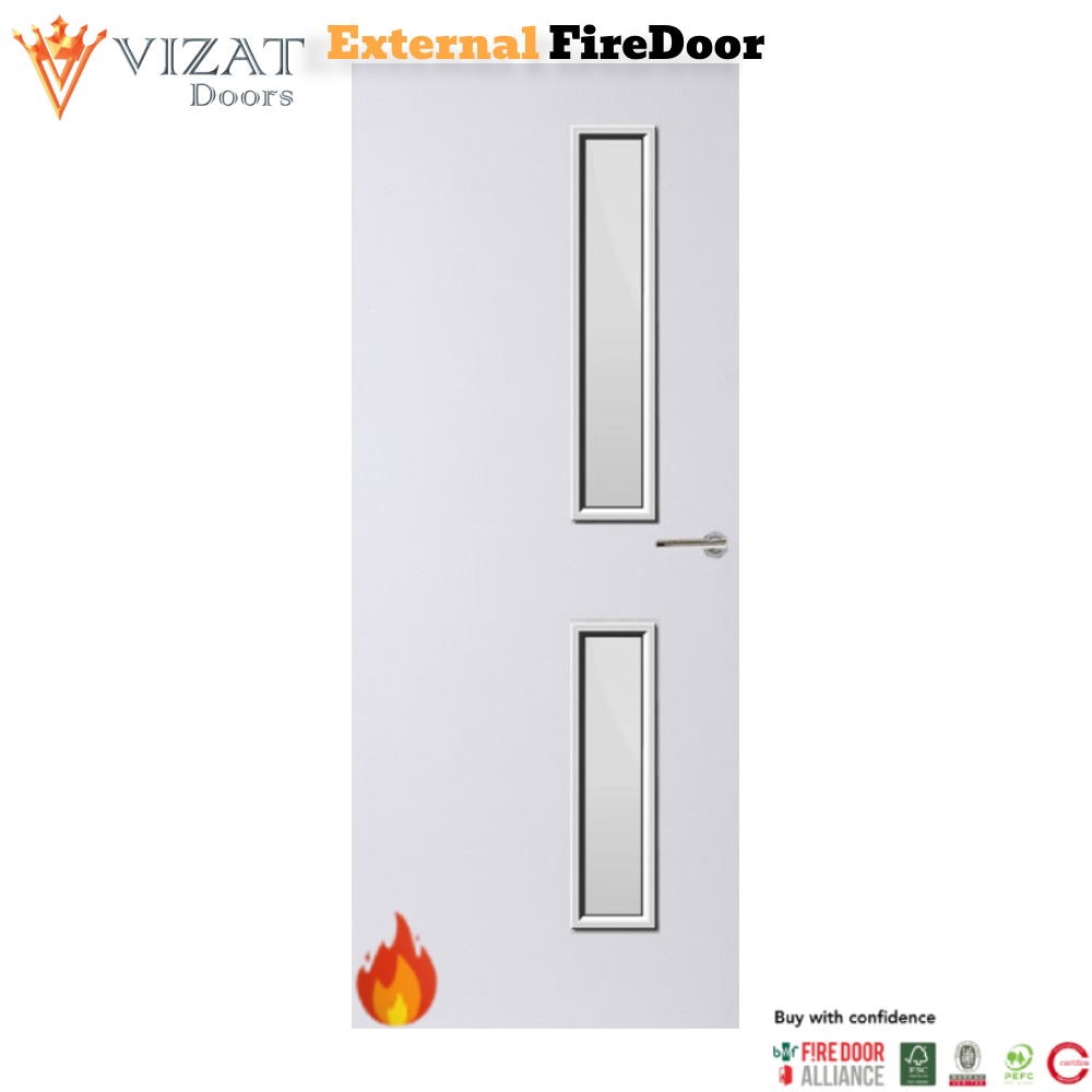 External Plywood Paint Grade Premium 16G Glazed FD30 Fire Door
