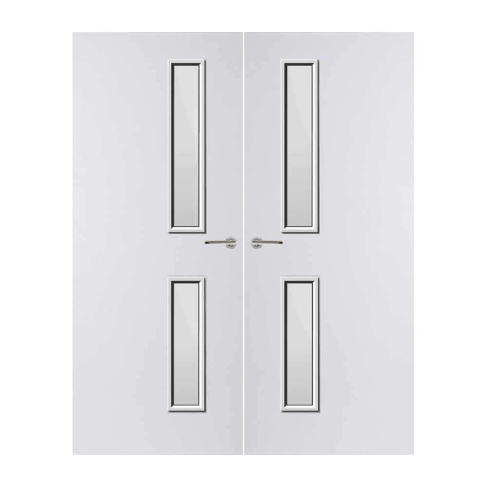 Internal Plywood Paint Grade Premium 16G Glazed Pair FD60 Fire Door