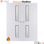 Load image into Gallery viewer, External Plywood Paint Grade Premium 16G Glazed Pair FD30 Fire Door
