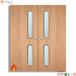 Load image into Gallery viewer, Plywood Paint Grade 16G Glazed Pair FD30 Internal Fire Door
