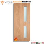 Load image into Gallery viewer, External Plywood Paint Grade 16G Glazed FD60 Fire Door
