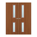 Load image into Gallery viewer, Sapele Veneer 16G Glazed Pair FD60 Internal Fire Door

