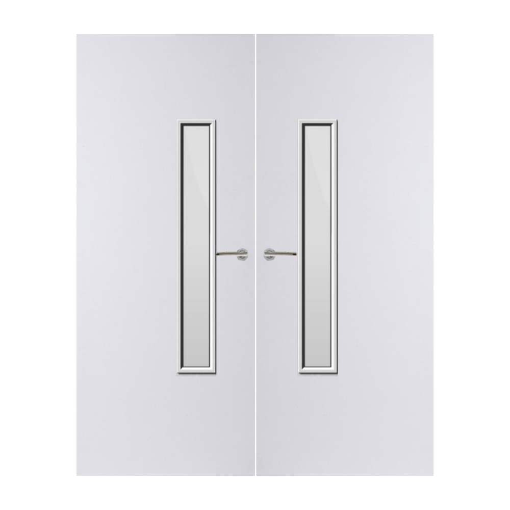 Internal Plywood Paint Grade Premium 18G Glazed Pair FD60 Fire Door