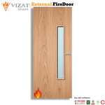 Load image into Gallery viewer, External Plywood Paint Grade 18G Glazed FD60 Fire Door
