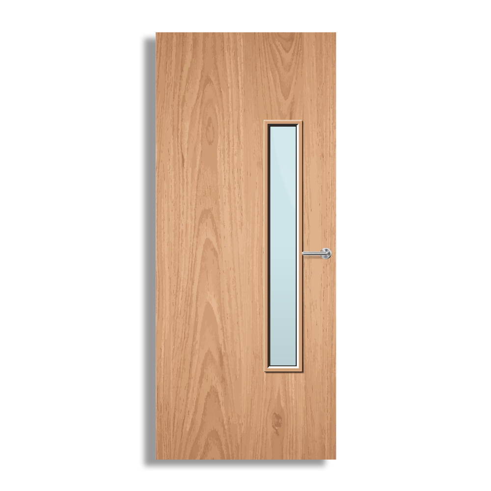 Plywood Paint Grade 18G Glazed FD60 Internal Fire Door