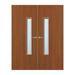 Load image into Gallery viewer, Sapele Veneer 18G Glazed Pair FD60 Internal Fire Door
