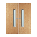 Load image into Gallery viewer, Oak Veneer 18G Glazed Pair FD60 Internal Fire Door
