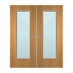 Load image into Gallery viewer, Beech Veneer 19G Glazed Pair FD30 Internal Fire Door
