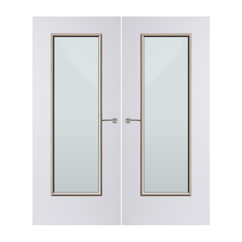 Internal Plywood Paint Grade Premium 19G Glazed Pair FD30 Fire Door