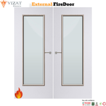 Load image into Gallery viewer, External Plywood Paint Grade Premium 19G Glazed Pair FD30 Fire Door
