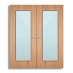Load image into Gallery viewer, Plywood Paint Grade 19G Glazed Pair FD60 Internal Fire Door
