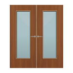 Load image into Gallery viewer, Sapele Veneer 19G Glazed Pair FD60 Internal Fire Door
