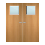 Load image into Gallery viewer, Beech Veneer 1G Glazed Pair FD60 Internal Fire Door
