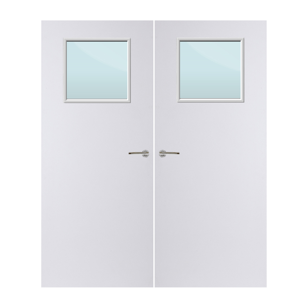 Internal Plywood Paint Grade Premium 1G Glazed Pair FD60 Fire Door