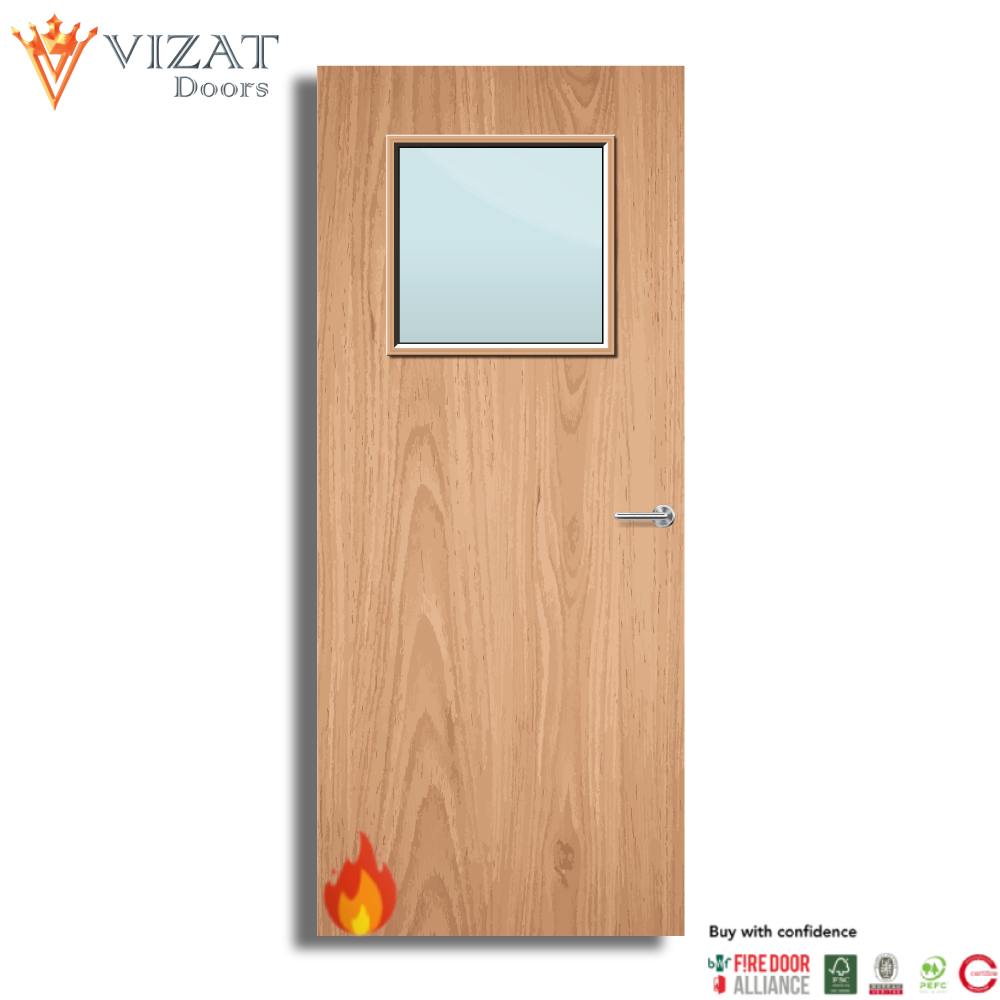 Plywood Paint Grade 1G Glazed FD60 Internal Fire Door