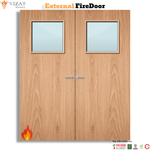 Load image into Gallery viewer, External Plywood Paint Grade 1G Glazed Pair FD30 Fire Door
