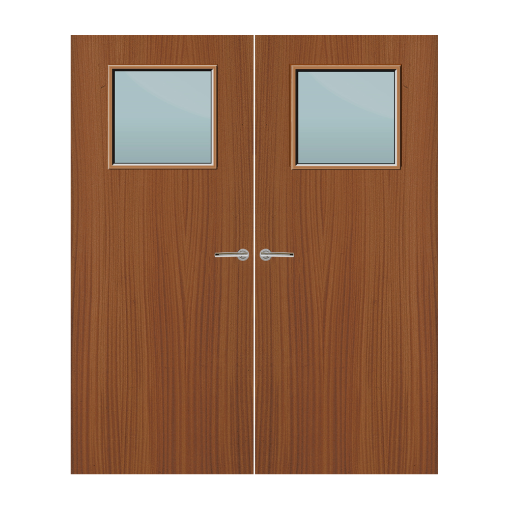 Sapele Veneer 1G Glazed Pair FD60 Internal Fire Door