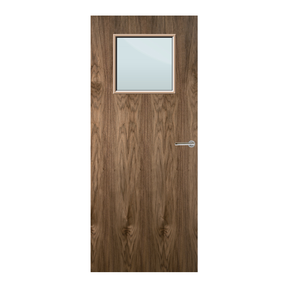 Walnut Veneer 1G Glazed FD60 Internal Fire Door