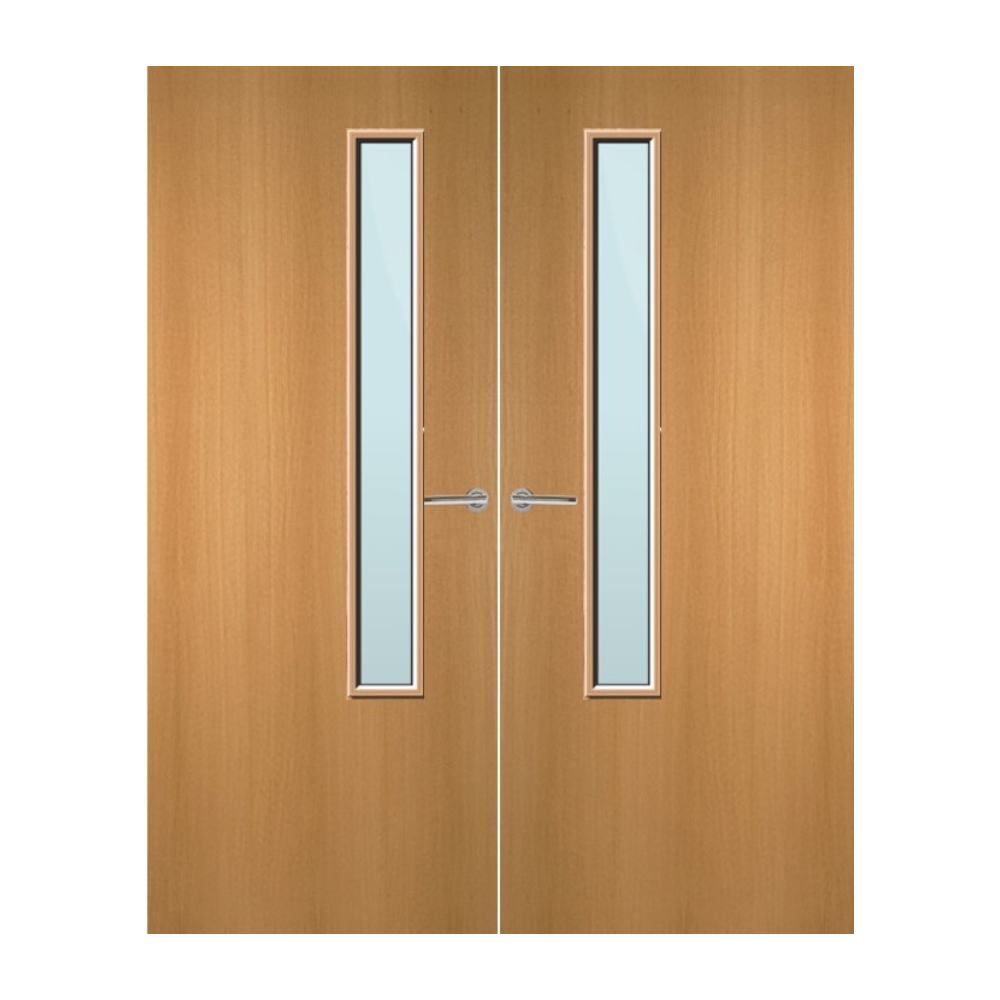 Beech Veneer 20G Glazed Pair FD30 Internal Fire Door