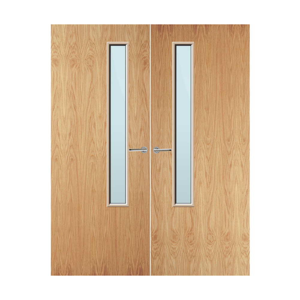 Oak Veneer 20G Glazed Pair FD60 Internal Fire Door