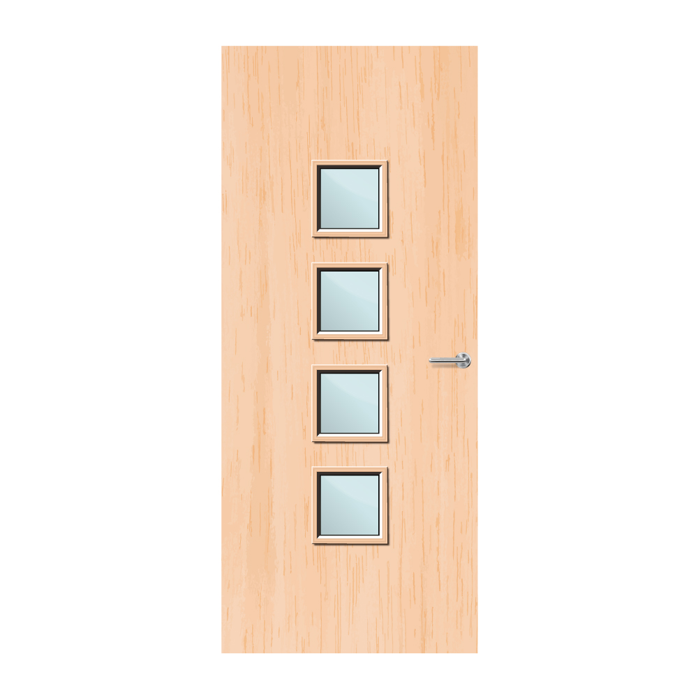 Maple Veneer 22G Glazed FD60 Internal Fire Door