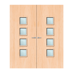 Load image into Gallery viewer, Maple Veneer 22G Glazed Pair FD60 Internal Fire Door
