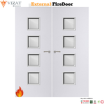 Load image into Gallery viewer, External Plywood Paint Grade Premium 22G Glazed Pair FD30 Fire Door
