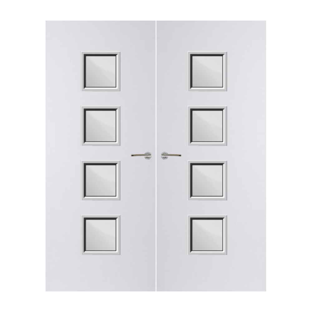 Internal Plywood Paint Grade Premium 22G Glazed Pair FD60 Fire Door