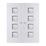 Load image into Gallery viewer, Internal Plywood Paint Grade Premium 22G Glazed Pair FD60 Fire Door
