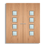 Load image into Gallery viewer, Plywood Paint Grade 22G Glazed Pair FD30 Internal Fire Door
