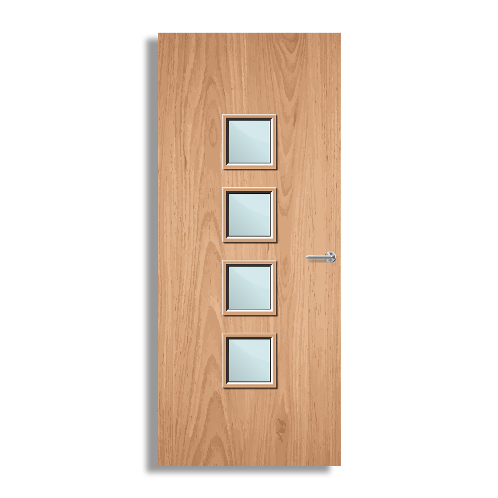 Plywood Paint Grade 22G Glazed FD30 Internal Fire Door