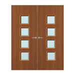 Load image into Gallery viewer, Sapele Veneer 22G Glazed Pair FD60 Internal Fire Door
