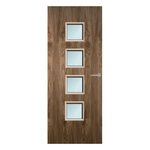 Load image into Gallery viewer, Walnut Veneer 22G Glazed FD60 Fire Internal Door
