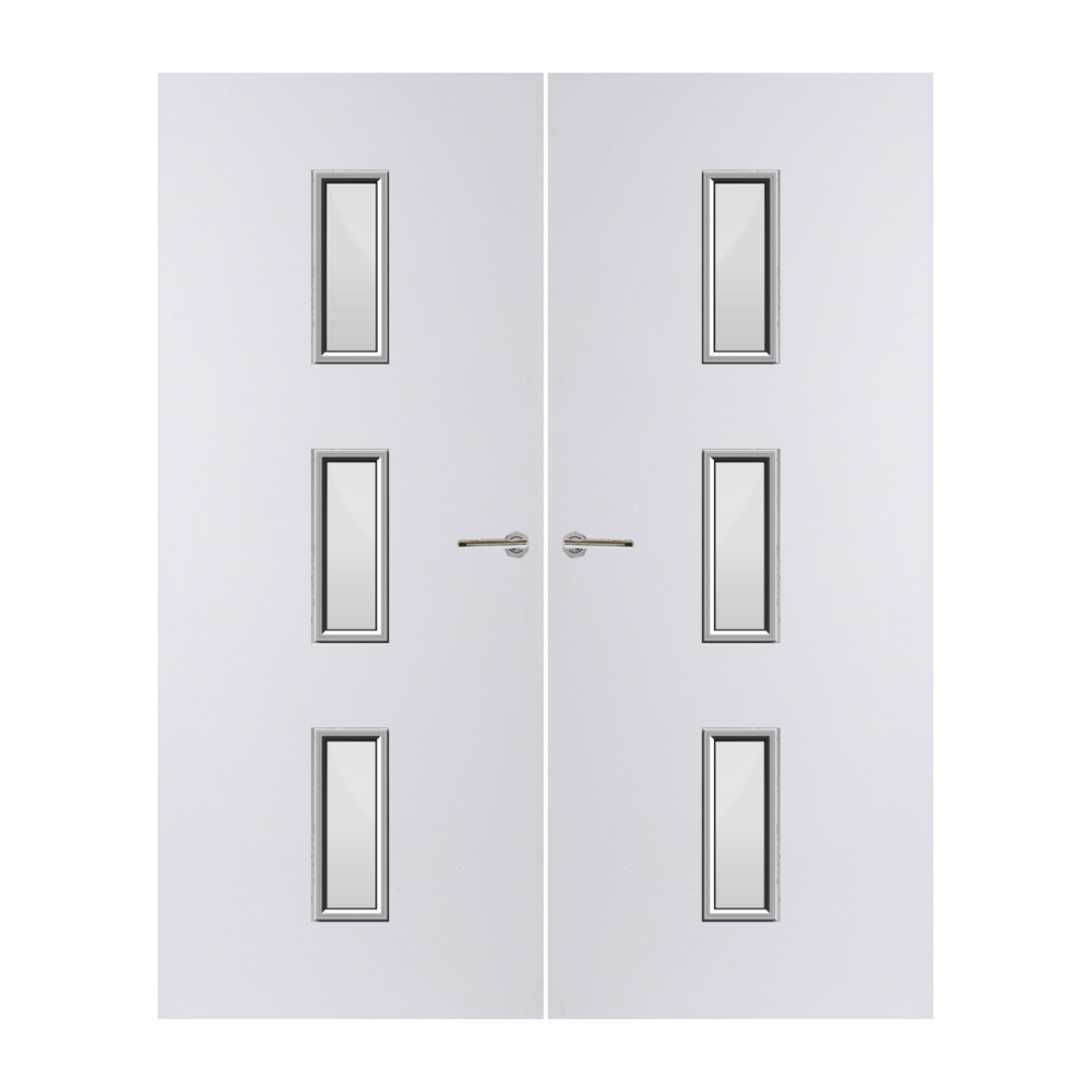 Internal Plywood Paint Grade Premium 23G Glazed Pair FD60 Fire Door