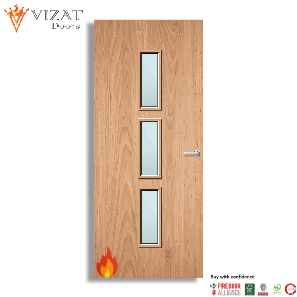Plywood Paint Grade 23G Glazed FD30 Internal Fire Door