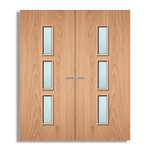 Load image into Gallery viewer, Plywood Paint Grade 23G Glazed Pair FD60 Internal Fire Door
